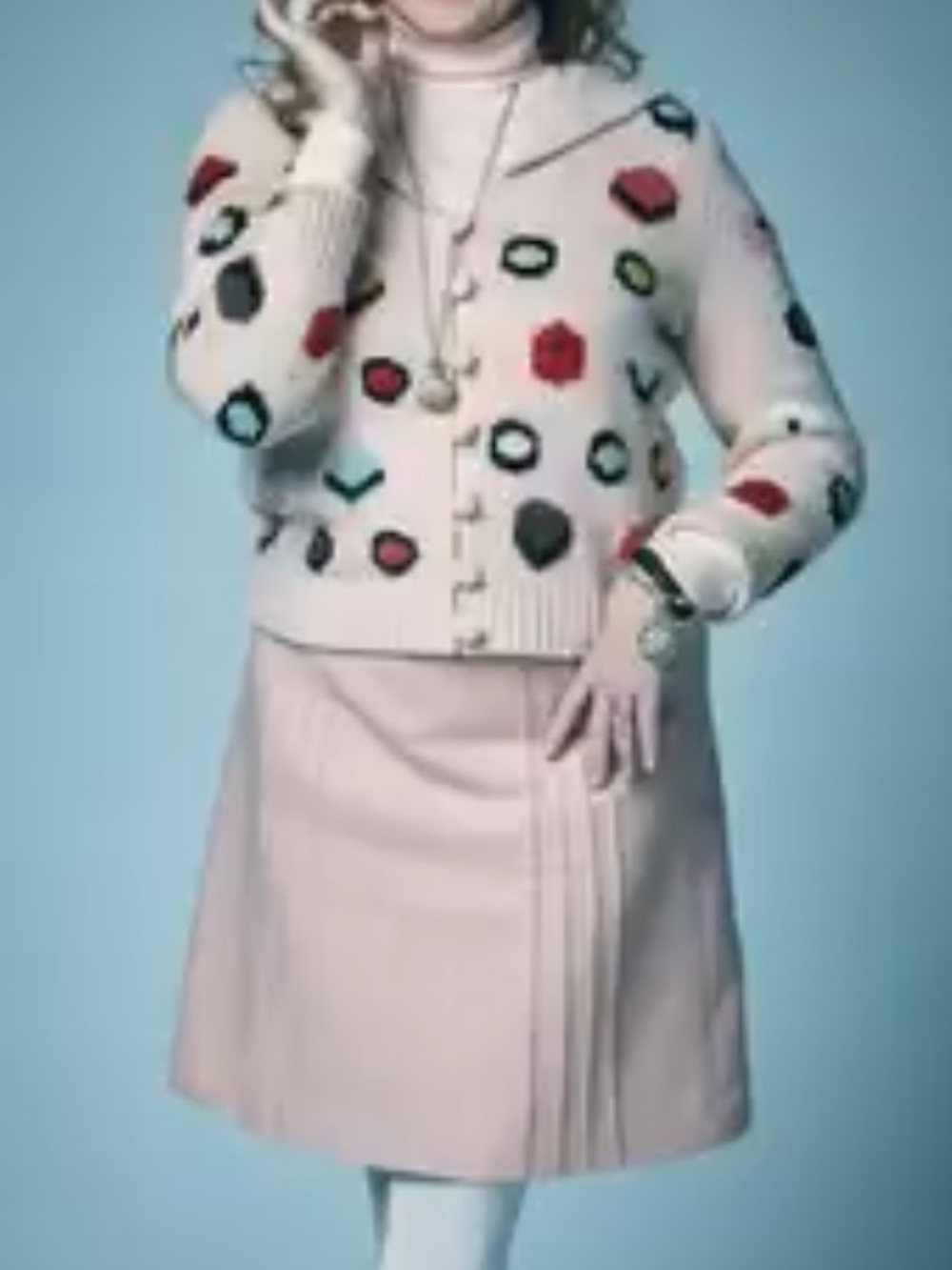 Monogram by Anthropologie Sz M Candy Box knit Ballet Pink Cardigan Sweater